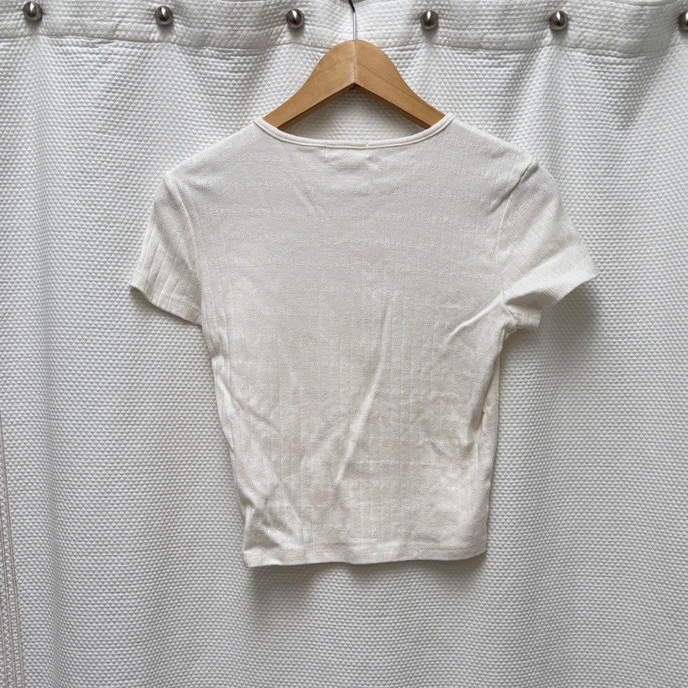 Ultra Flirt Ivory Textured Blouse - Picture 4 of 4
